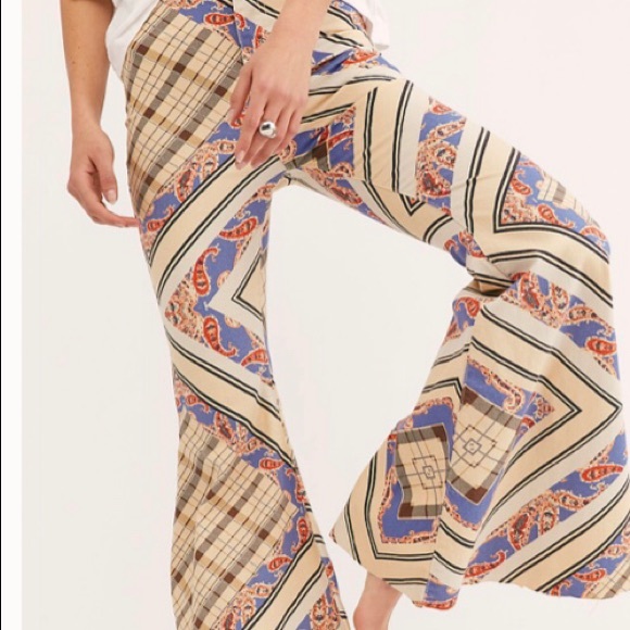 Free People size 26 Just Float On wide leg printed - Picture 2 of 8